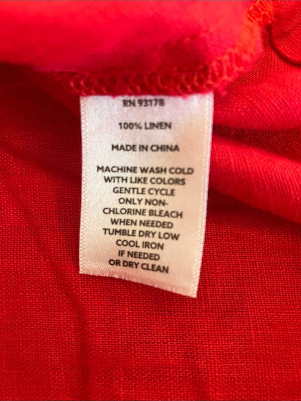 MAGASCHONI Vibrant Red Linen V-Neck Popover Top Short Sleeves Size XL EUC - Picture 9 of 9